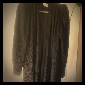 Black casual high low uneven hem jacket